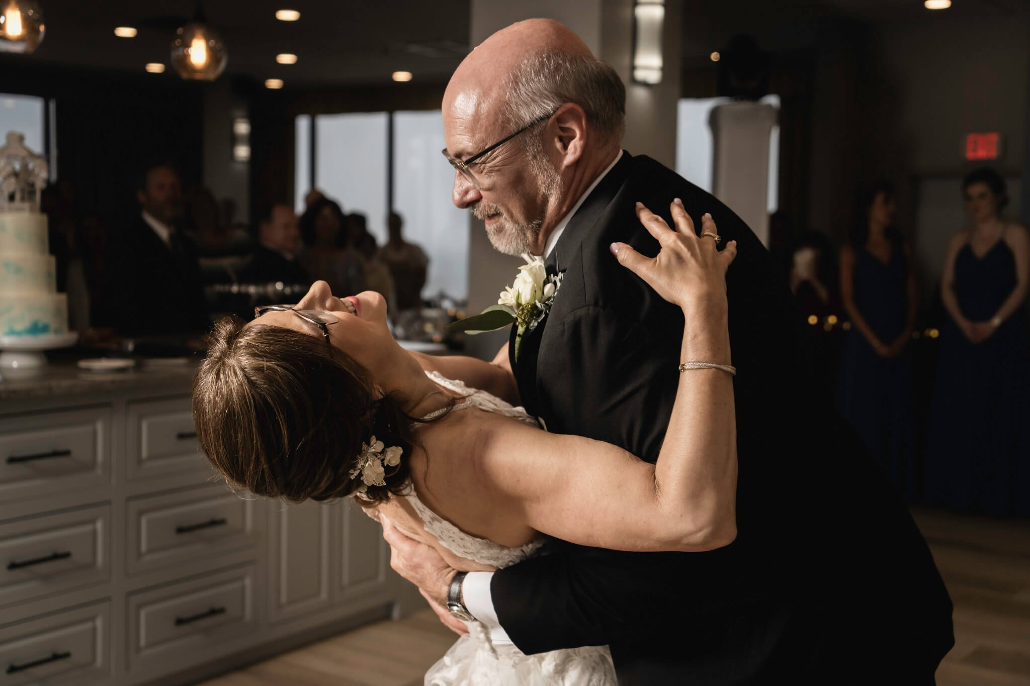 father and daughter dancing at wedding