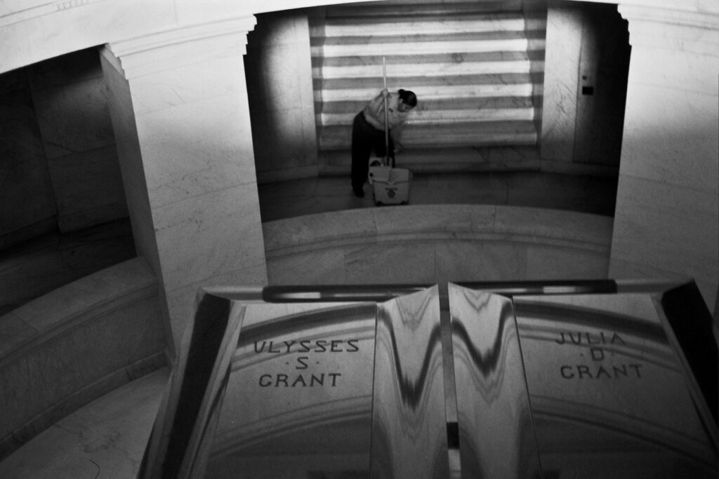 a man standing in the middle of a building