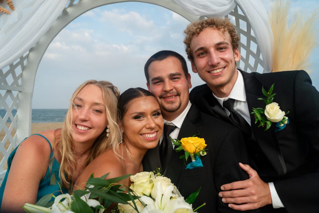 a group of people standing next to each other