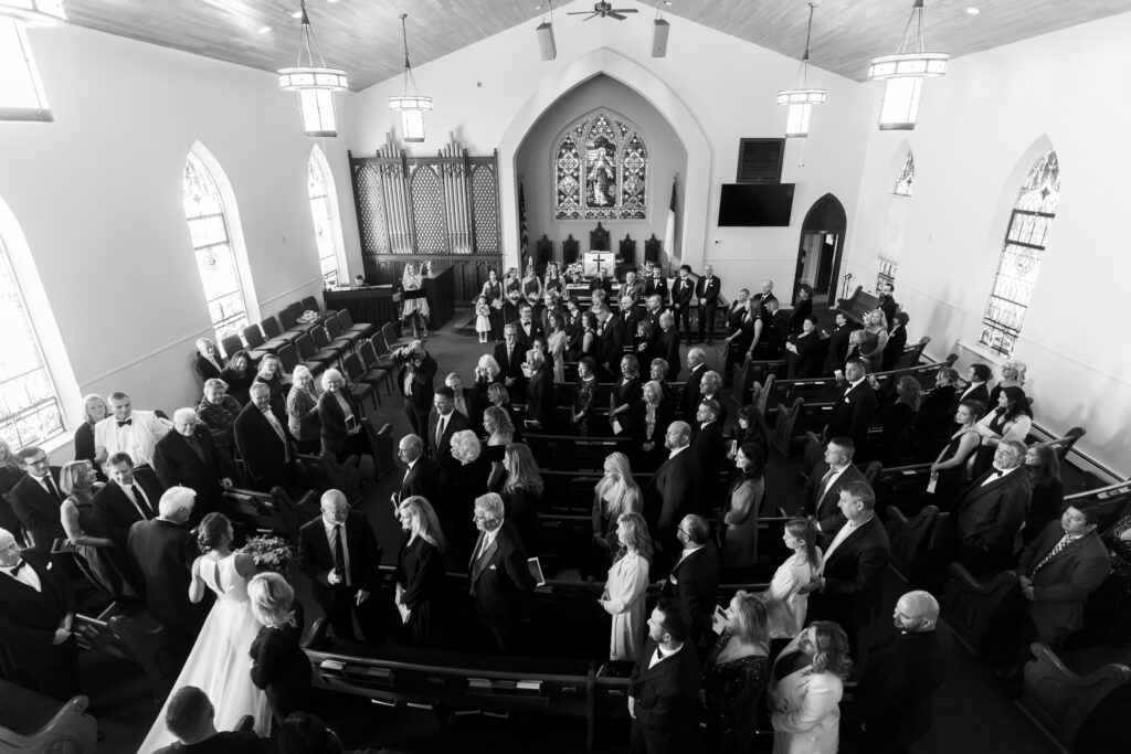 a large group of people in a church